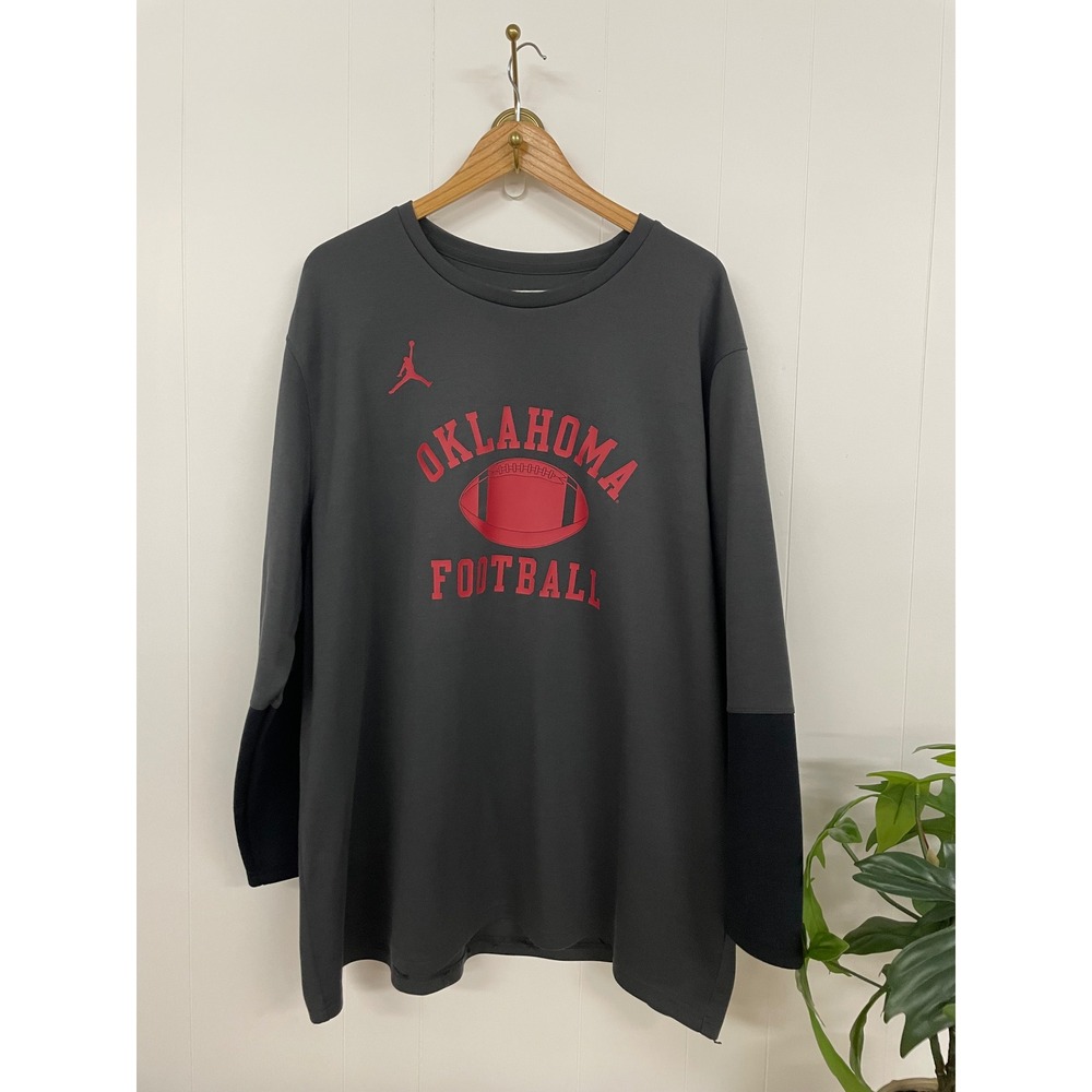 Team Issued Jordan Oklahoma Sooners Football Long Sleeve Shirt Mens 3XL Jumpman